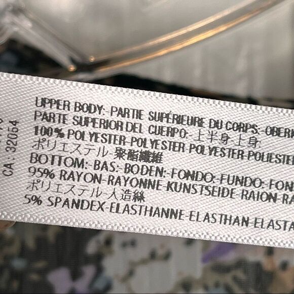 Free People Floral Blouse Bodysuit Deep Vneck Tie Neck Sz XS Intimately FP - Picture 8 of 15